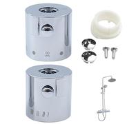 Thermostatic Control Handles 1 Pair Thermostatic Shower Mixer Knob Chrome Finish Shower Temperature Control Handle Knob for Bathroom Washroom Kitchen Bath Handles Handle