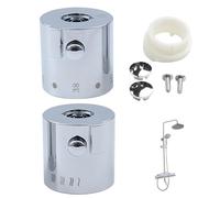 Thermostatic Control Handles 1 Pair Thermostatic Shower Mixer Knob Chrome Finish Shower Temperature Control Handle Knob Thermostatic Shower Mixer for Bathroom Washroom Kitchen