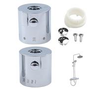 Thermostatic Control Handles Shower Handle 1 Pair Thermostatic Shower Mixer Knob Chrome Finish Shower Temperature Control Handle Knob for Bathroom Washroom Kitchen