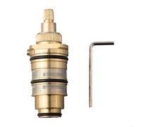 Thermostatic Control Valve Shower Bar, Mixing Cartridge Temperature Regulator Bathroom, Copper Replacement Part With Safety Override Knob