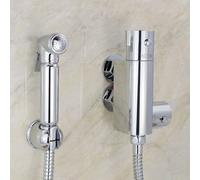 Thermostatic Douche Shattaf Kit Bidet Toilet Valve + Solid C/p Shower Set