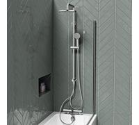 Nes Home Exposed Shower Set 3 Mode Handset & Thermostatic Bath Mixer - Chrome