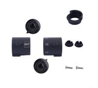 Thermostatic Faucet Knob Switches for Round Rod Valve with Top Bottom Outlets, ABS Shower Handle Replacement Kit with Screws and End, 40x40mm Fit 9mm Core, (Black)