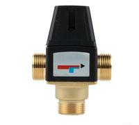 Thermostatic Mixer Valve 3 Ways DN20 DN25 Brass 35-60C, for Hot Water Underfloor Heating Anti Scald Protection High Flow Stable Temperature Control Systems(DN20)