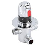Thermostatic Mixing Valve, 1 Pc Brass Thermostatic Hot/Cold Water Mixing Temperature Control Valve for Home Water Heater