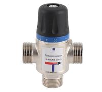 Thermostatic Mixing Valve, 3 Way Water Temperature Control Valve, Automatic Cut Off Safety Device with Large Flux for Hot and Cold Water, Brass Electroplated ABS Material fo (G3/4")