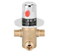 Thermostatic Mixing Valve Brass 3 Way Temperature Control Water Mixer Valve for Bathroom Shower Kitchen G1/2in Anti Scald Safe Design Smooth Durable Construction