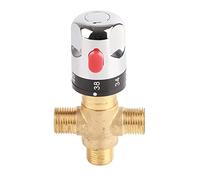 Thermostatic Mixing Valve, Brass Thermostatic Mixer Valve Blending Valve Water Temperature Pipe Basin Thermostat Control or Bathroom Washroom Kitchen (#1)
