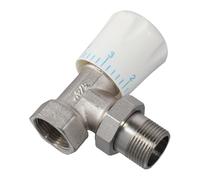 Thermostatic Radiator Valve 15mm x 3/4" Angle Type with 5 Temperature Settings, Copper 20mm for Central Heating Systems, Compatible with Horizontal or Vertical Installation