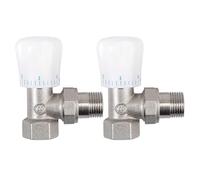 Thermostatic Radiator Valve 2Pcs 15mm x 1/2Inch Angle TRV for Home Office