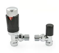 Thermostatic Radiator Valve Angled TRV - Style (Black) LiJoUK