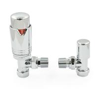 Thermostatic Radiator Valve Angled TRV - Style (Chrome) LiJoUK