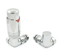 Thermostatic Radiator Valve Set - Realm Chrome Radiator Valves inc. Corner TRV & Lockshield