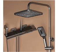 Thermostatic Rain Shower System with Handheld Shower Wall Mounted Faucet Rain Shower Head Tub Spout Hand Bidet Sprayer and Valve for Ultimate Bathroom Experience LWX