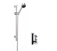 Thermostatic Round Vertical Bar Valve And Multi Function Handset Slider Rail Kit Shower Bundle - Chrome - Balterley