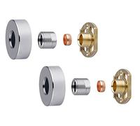 Thermostatic Shower Bar Mixer Valve 3/4" Square Or Round Brass Fast Easy Fit Fixing Kit (Round)