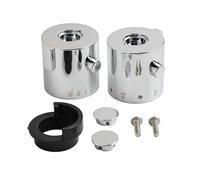 Thermostatic Shower Handle Knob Pair Chrome Temperature Flow Control Tap | This pair of chrome thermostatic shower handles offers smooth temperature and flow control with a sleek mirror finish.