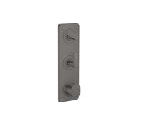 Thermostatic Shower Mixer Axor Citterio C 2 outlets, flush-mounted, with plate 380x120mm Brushed Black Chrome 49700340