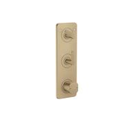 Thermostatic Shower Mixer Axor Citterio C 2 outlets, flush-mounted, with plate, Cubic cut 380x120mm Brushed Bronze 49701140