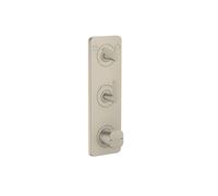 Thermostatic Shower Mixer Axor Citterio C 2 outlets, flush-mounted, with plate, Cubic cut 380x120mm Brushed Nickel 49701820