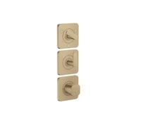 Thermostatic Shower Mixer Axor Citterio C 3 outlets, flush-mounted, with rosettes 380x120mm Brushed Bronze 49710140