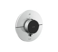 Thermostatic Shower Mixer Axor ShowerSelect ID round, 2 outlets, flush-mounted, safety device EN1717 Stainless Steel Finish 36751800