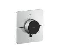 Thermostatic Shower Mixer Axor ShowerSelect ID softsquare, 2 outputs, flush-mounted, EN1717 safety device Stainless Steel Finish 36755800