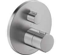 Thermostatic Shower Mixer Duravit Flush-mounted round, 1 outlet Ø170mm Brushed stainless steel TH4200016070
