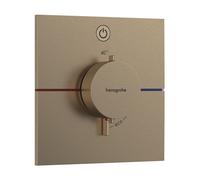 Thermostatic Shower Mixer Hansgrohe ShowerSelect Comfort E 1 Recessed output Start/Stop 155x155mm Brushed bronze