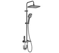 Thermostatic Shower Mixer Set, Thermostatic Shower Faucet with LED Digital Temperature Display, Shower Head Rain Shower 29 X 19.6cm, Additional Nozzle and Handheld Faucet