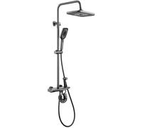 Thermostatic Shower Mixer System, Rainfall Shower Head System, Body Jet Massage Set - Handshower Included Pullout Multi Spray Shower Mixer Taps Wall Mounted with Shower Head,Chrome