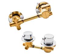 Thermostatic Shower Mixer Tap 2 3 4 Outlet Brass Shower Valve with Temperature Control 10cm Center Distance G1 2" Chrome Finish (3 Way Connection)