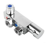 Thermostatic Shower Mixer Valve Modern Vertical Design for Static Caravan Brass Construction Wall Flush Installation Temperature Controlled System