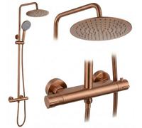 Thermostatic Shower Set Without Spout Rea Lungo Brush Copper 25X25X120,5Cm
