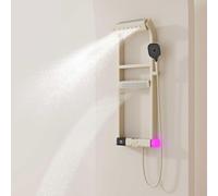 Thermostatic Shower System, 6 Function Shower Set with LED Digital Display, Handheld Shower and Faucet, Complete 40x10cm Chrome Showerhead for Hot and Cold Water