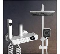 Thermostatic Shower System Luxury Rainfall Showerhead Set with Temperature Display Complete Mixer Faucet for Bathroom Modern Waterfall Shower Combo LWX