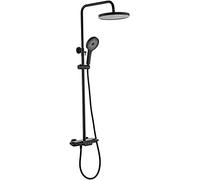 Thermostatic Shower System Set With Shower Head Shower Faucet Set Wall Mounted Shower Combo Set Single Handle Rainfall Shower Set With 3 Modes Handheld Shower, Tub Spout,Chrome (Bl
