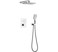 Thermostatic Shower System Wall Mounted Shower Faucet Set with Shower Head Single Handle Shower Set Bathroom with Hand Shower,Chrome,A Decoration