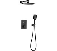 Thermostatic Shower System Wall Mounted Shower Faucet Set with Shower Head Single Handle Shower Set Bathroom with Hand Shower,Chrome,A Decoration