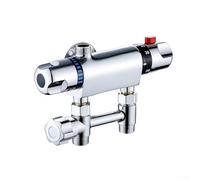 Thermostatic Shower Valve for Bathroom with Temperature Control, Zinc Alloy Chrome Finish Mixing Valve Compatible with Solar Water Heater Systems