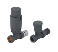 Thermostatic TRV Manual Radiator Valves Straight Anthracite Pair