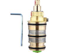 Thermostatic Valve Core, Thermostatic Shower Valve, Replace Thermostatic Valve Core, Full Copper, Compatible with Built-in and Thermostatic Showers, Gold, 1 Piece