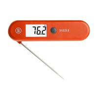 ThermoWorks Sizzle Digital Meat Thermometer - Instant Read in 2 Seconds, Waterproof, Folding Probe with Magnetic Back, Auto-Rotating Backlit Display, for Cooking Food, Grill & BBQ(Cayenne Pepper Red)