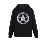 THERULER US Marshal Badge Mens Pullover Hoodies Casual Black Hoody Cotton Graphic Unisex Sweatshirts XL
