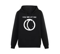 THERULER You Me at Six Half Moon Mens Pullover Hoodies Casual Black Hoody Cotton Graphic Unisex Sweatshirts L