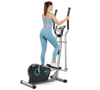 THERUN Cross Trainer, Ultra-Quiet Elliptical Machine for Home, 6KG Flywheel Elliptical Cross Trianer, 16 Resistance Levels Elliptical Machines Fitness w/Pulse Sensor, LCD Monitor (Blue)