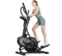 THERUN Elliptical Cross Trainer, 3-in-1 Cardio Climber Elliptical Machine for Home, 16-Level Adjustable Silent Magnetic Resistance & 8kg Flywheel, LCD Display with Full Data & Pulse Tracking (Gray)