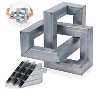 Therwen 1 Set 12 Pcs Welding Practice Kit for Beginners 1.5" Wide 19 Gauge Geometric Knotted Iron Coupons Laser Cut Welding Training Equipment Projects 8.66" x 8.66" x 8.66" Novice Welder Accessories