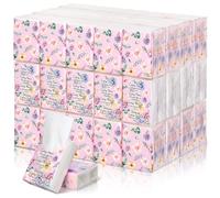 Therwen 100 Pack Pocket Tissues Travel Packs Bulk 1000 Sheet Mini Tissues Packs 3 Ply Small Travel Size Tissue Packs Individual Packs Pocket Size(Pastel Flower)
