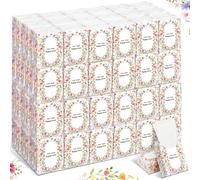 Therwen 100 Pack Wedding Happy Tears Tissues Packs for Wedding Guests 1000 Sheet Tissues Packs Travel Size Bulk Wedding Tissues Wedding Day Welcome Bags Essentials Stuffers Emergency Kit (Bright)